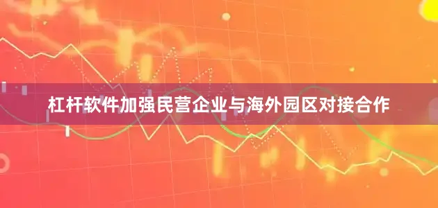 杠杆软件加强民营企业与海外园区对接合作